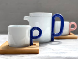 Hakusan P-type Tea Cup and Wooden Saucer - CIBI Hakusan Porcelain