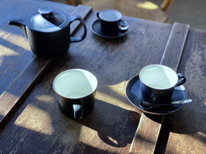 Hakusan Onest Navy Coffee Cup and Saucer - CIBI Hakusan Porcelain