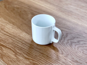 Hakusan Relief Mug A - Vertical Lines - CIBI Hakusan Porcelain
