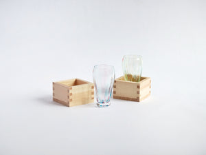 Tsugaru Vidro Sake Glass with Masu - CIBI Tsugaru Vidro