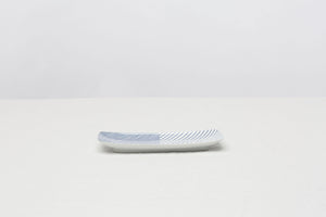 Hakusan Kasanejima Stripes Rectangular Plate - CIBI Hakusan Porcelain