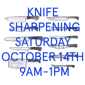 KNIFE SHARPENING SATURDAY OCTOBER 14TH 9am - 1pm - CIBI