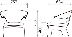 Tendo Mokko Easy Chair by Kenzo Tange (T-7304KY-NT)