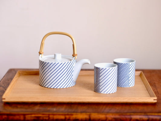 Hakusan Kasanejima Stripes Tea Set