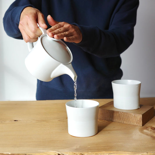 Hakusan Asanoito Hemp Thread Tea Set White (3pcs)