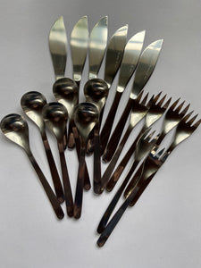 Sori Yanagi Stainless Steel Table 6P Setting (K,F,S 18 pieces)