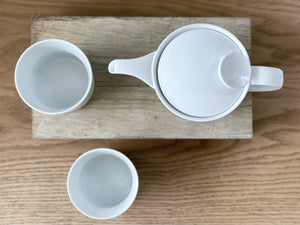 Hakusan Asanoito Hemp Thread Tea Set White (3pcs) - CIBI Hakusan Porcelain