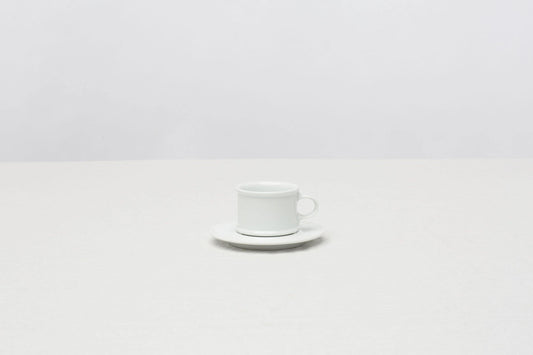 Hakusan H-Type Coffee Cup and Saucer White - CIBI Hakusan Porcelain