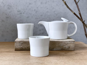 Hakusan Asanoito Hemp Thread Tea Set White (3pcs) - CIBI Hakusan Porcelain