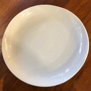 Hakusan White Shell Plate Circle Dot - CIBI Hakusan Porcelain