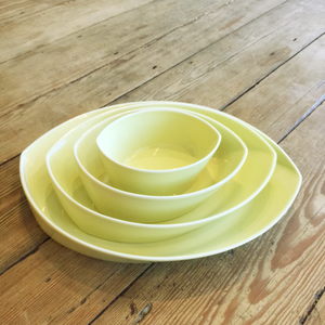 Leaves Plate Set (4pcs) Yellow - CIBI Hakusan Porcelain