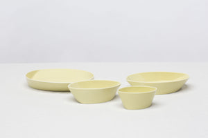 Leaves Plate Set (4pcs) Yellow - CIBI Hakusan Porcelain