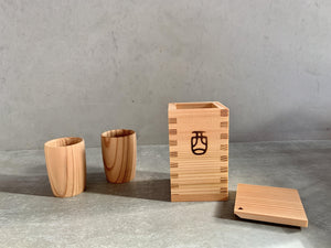 Magewappa - Akita-sugi(Cedar) Wooden Sake Set (3pcs) - CIBI Odate Kougei Sha
