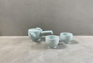 Hakusan SAWA Tea Set Pale Green (3pcs) - CIBI Hakusan Porcelain