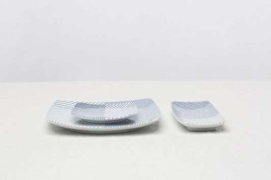 Hakusan Kasanejima Stripes Plate - CIBI Hakusan Porcelain